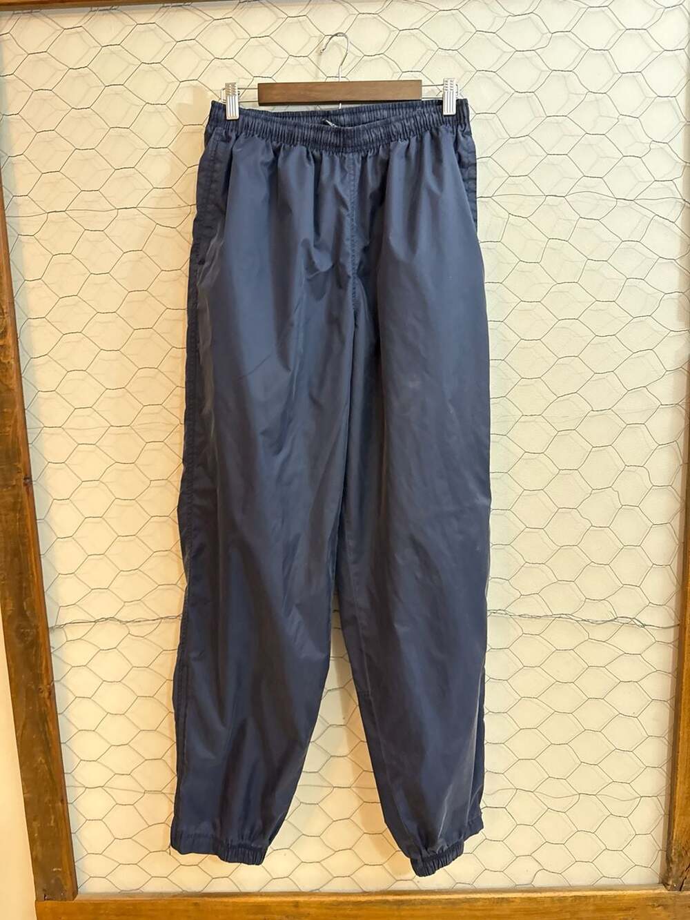 Vintage Nike Mens Track Pants Navy Clima Fit Elastic Waist Sz Medium